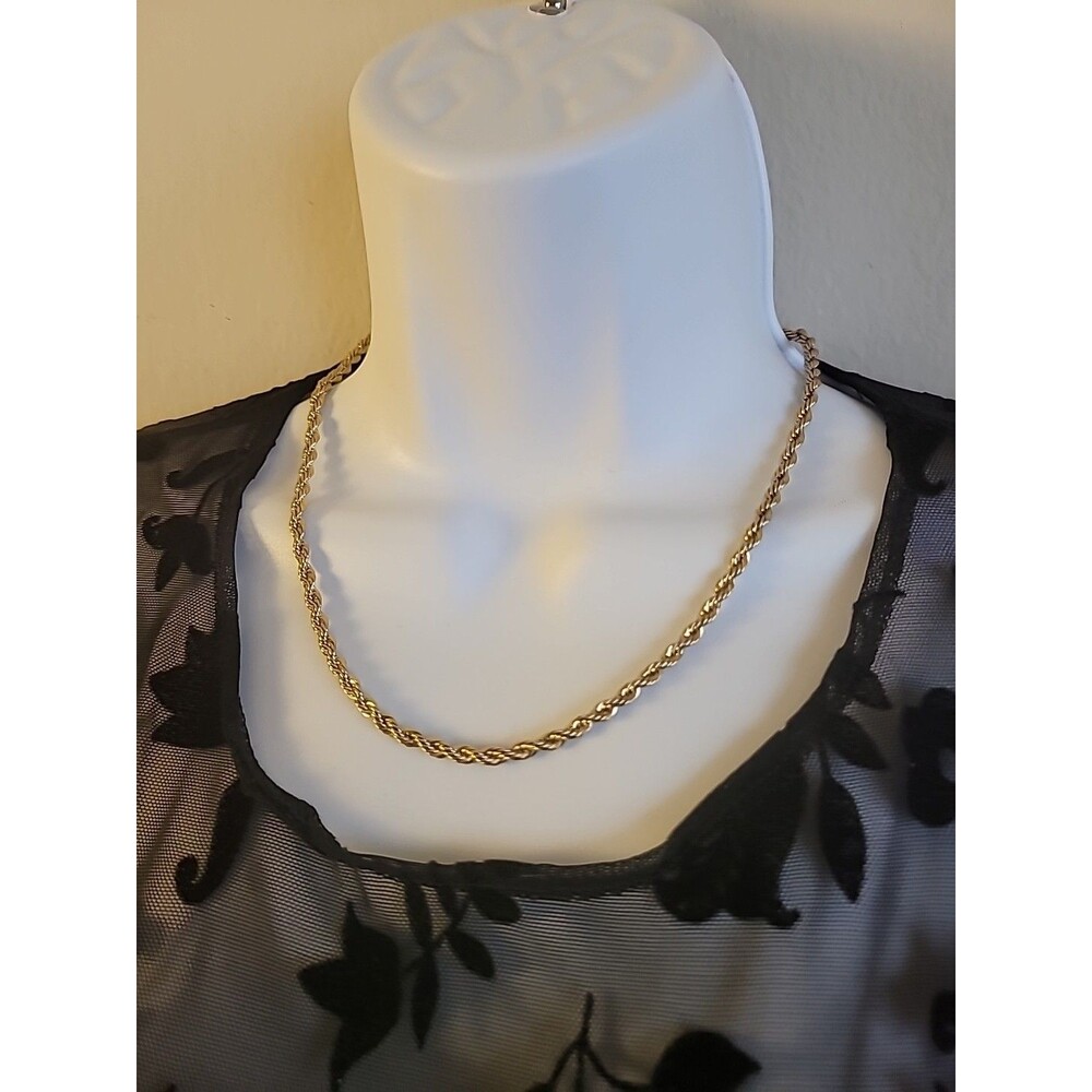 Vintage Gold Tone Chain Necklace Preppy Glam Event Evening Party